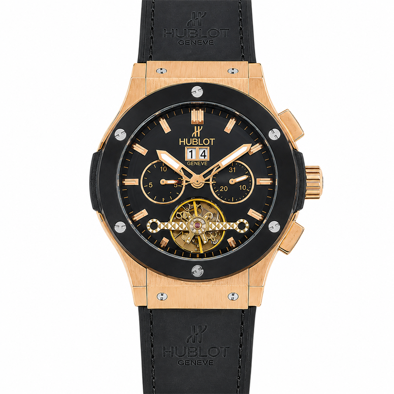 Hublot Big Bang Tourbillon Chronograph Automatic Leather Strap Watch
