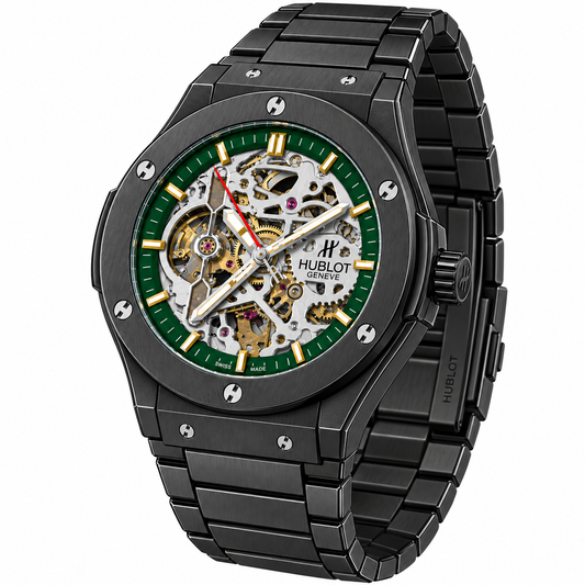 Hublot Classic Fusion Aerofusion Skeleton Black Green Accent Automatic Watch