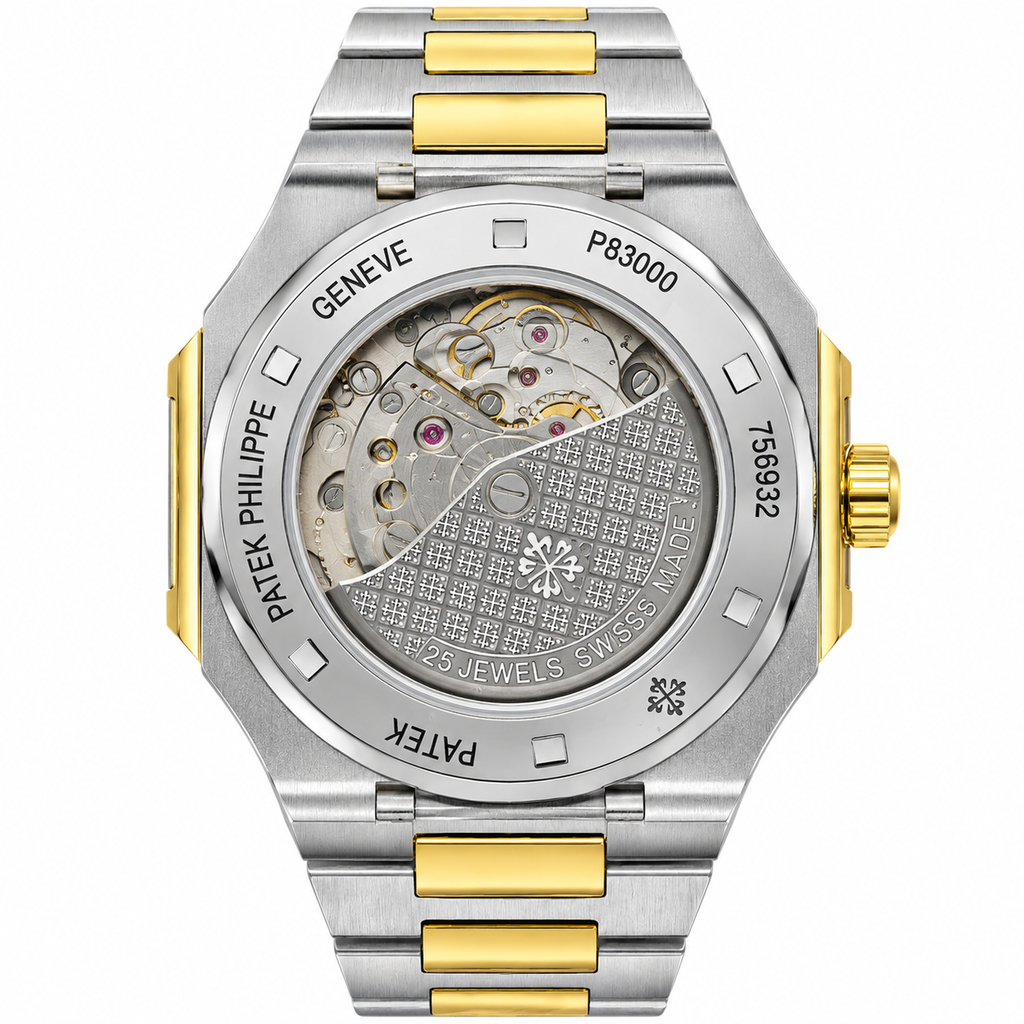 Patek Philippe Inspired Two-Tone Gold & Silver Skeleton Watch – AAA Master Copy