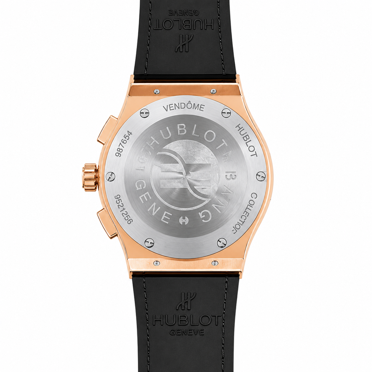 Hublot Classic Fusion Chronograph Automatic Leather Rubber Strap Watch