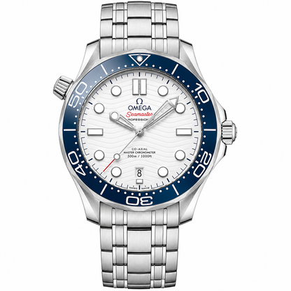 Omega Seamaster Diver 300M White Dial Blue Ceramic Bezel