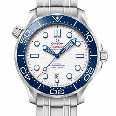 Omega Seamaster Diver 300M White Dial Blue Ceramic Bezel