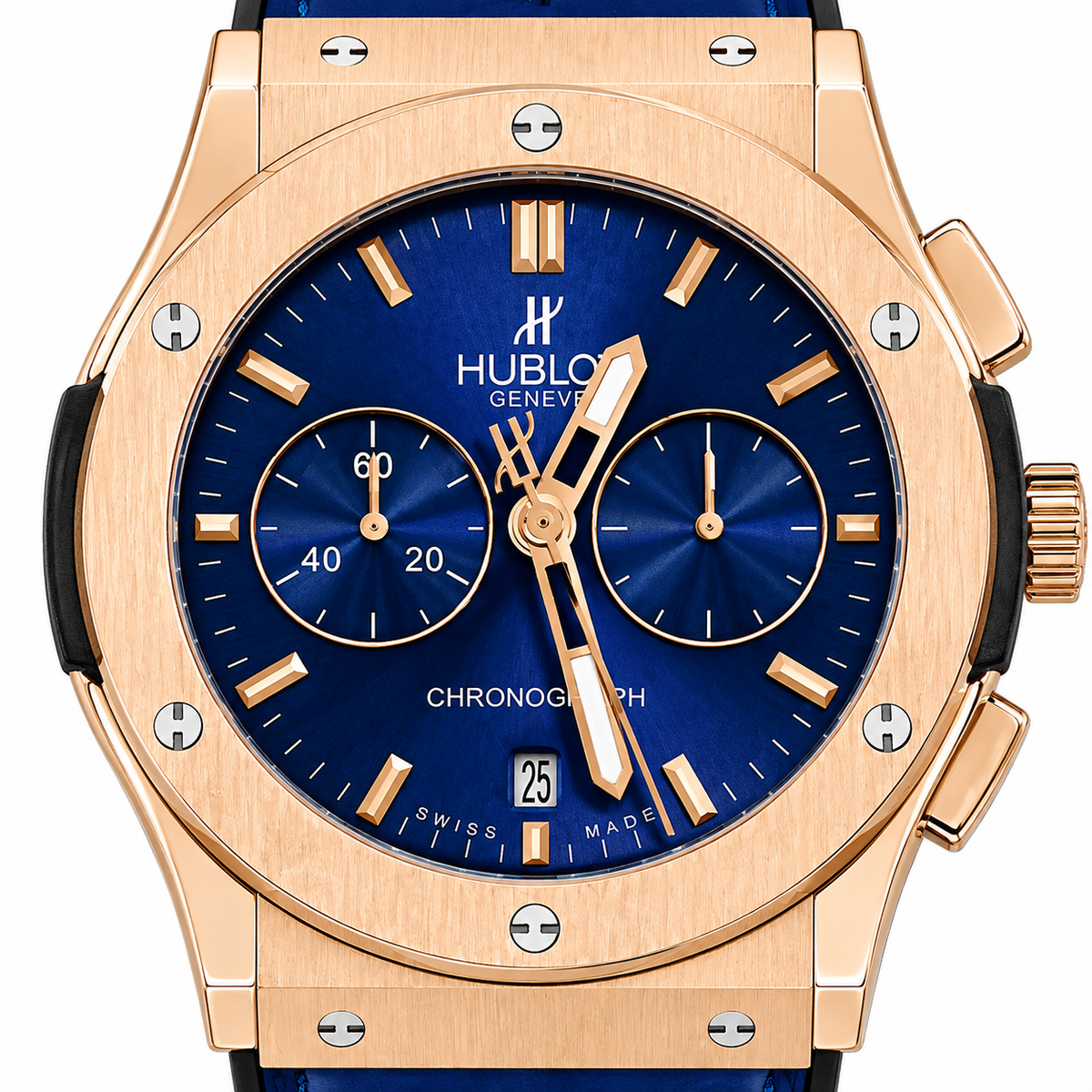 Hublot Classic Fusion Chronograph Automatic Leather  Strap Watch