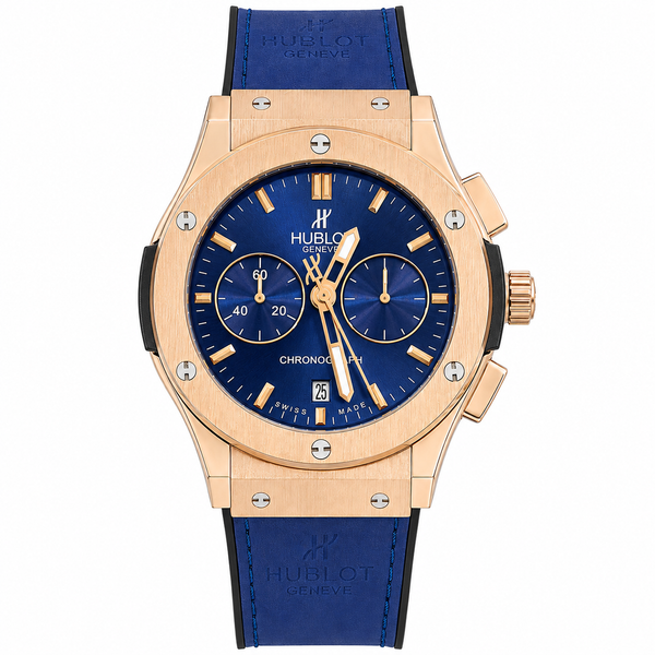 Hublot Classic Fusion Chronograph Automatic Leather  Strap Watch