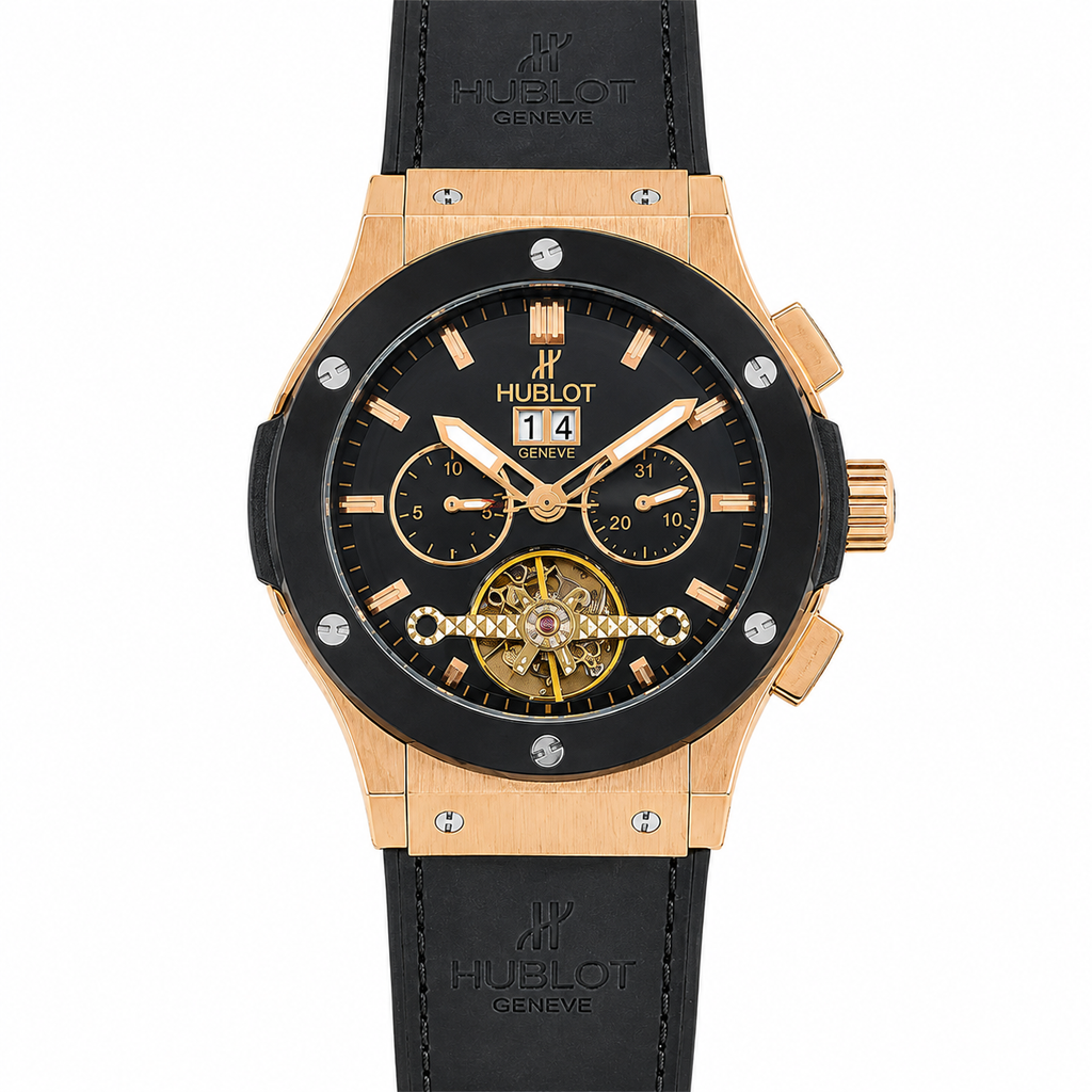 Hublot Big Bang Tourbillon Chronograph Automatic Leather Strap Watch