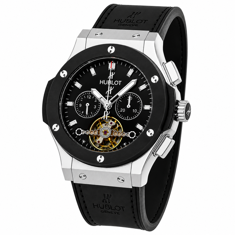 Hublot Big Bang Tourbillon Chronograph leather Strap Watch