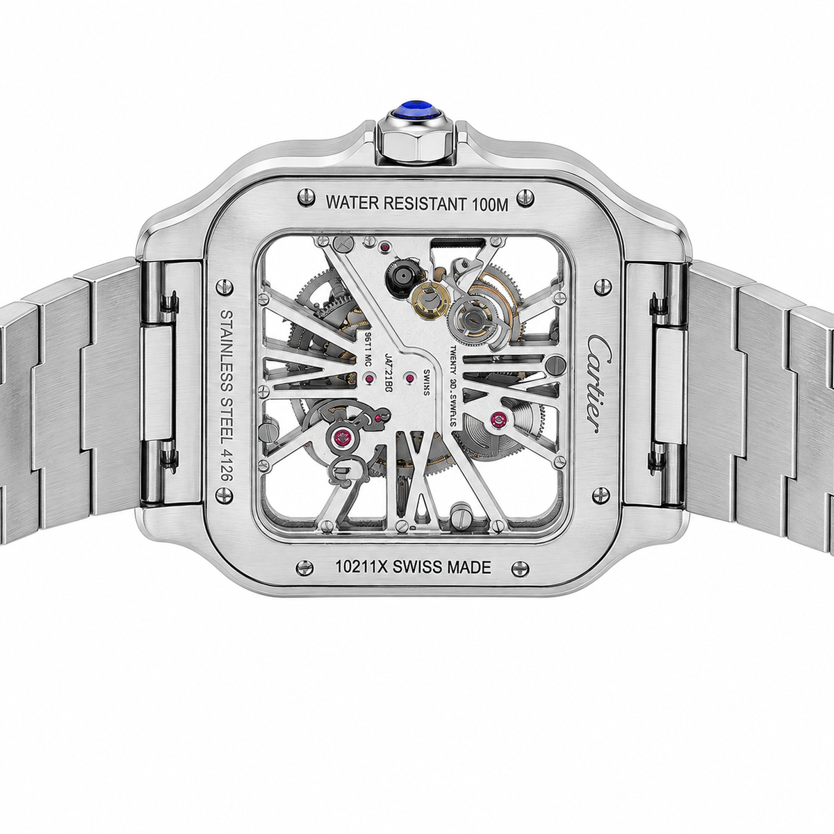 Cartier Santos Skeleton Stainless Steel Automatic Watch