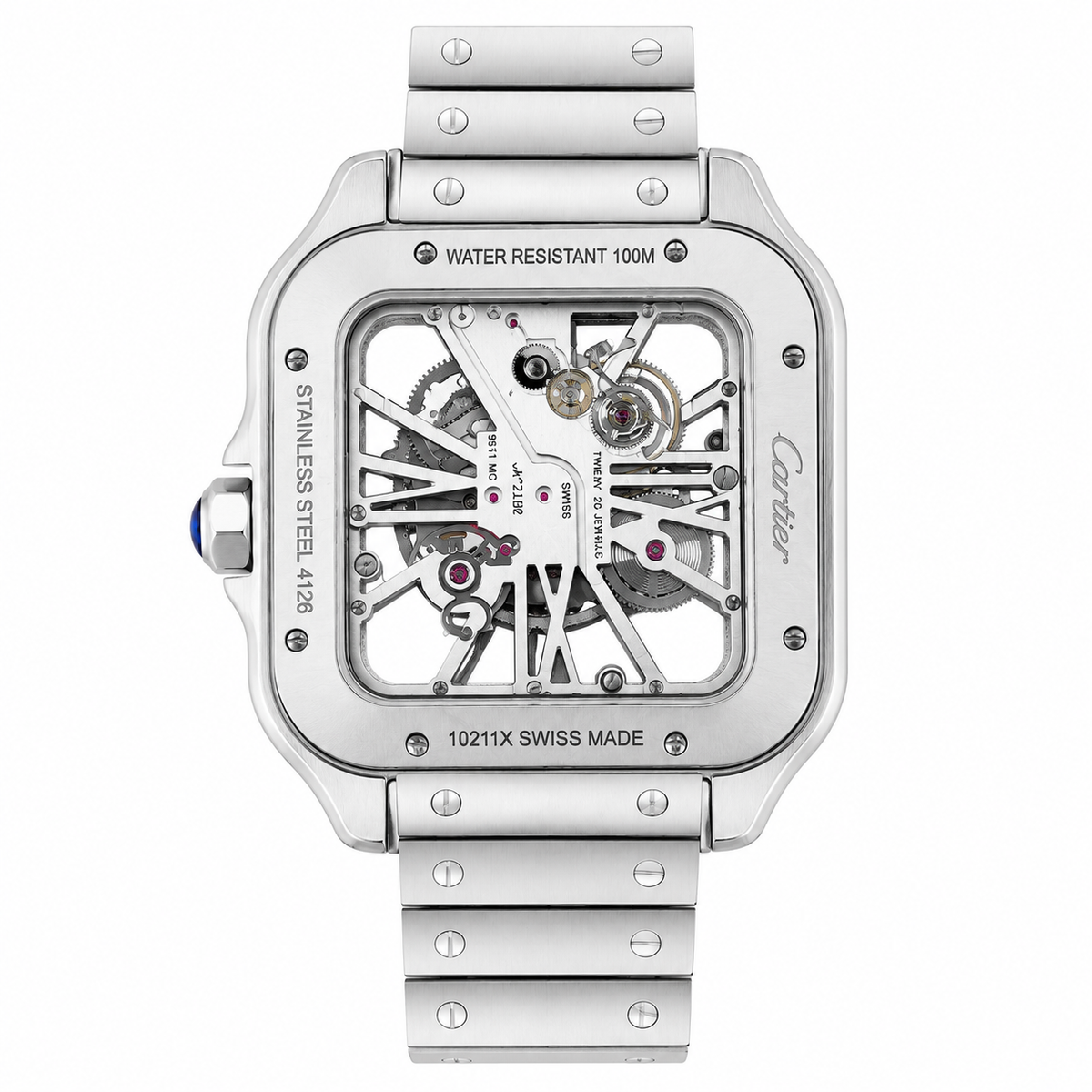 Cartier Santos Skeleton Stainless Steel Automatic Watch