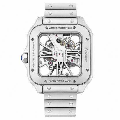 Cartier Santos Skeleton Stainless Steel Automatic Watch
