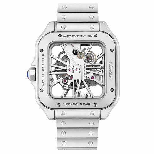 Cartier Santos Skeleton Stainless Steel Automatic Watch
