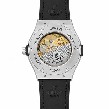 Hublot Classic Fusion Aerofusion Skeleton Rubber Leather Strap Watch