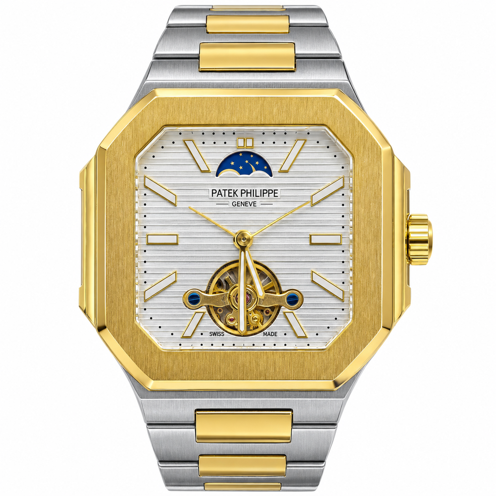 Patek Philippe Inspired Two-Tone Gold & Silver Skeleton Watch – AAA Master Copy