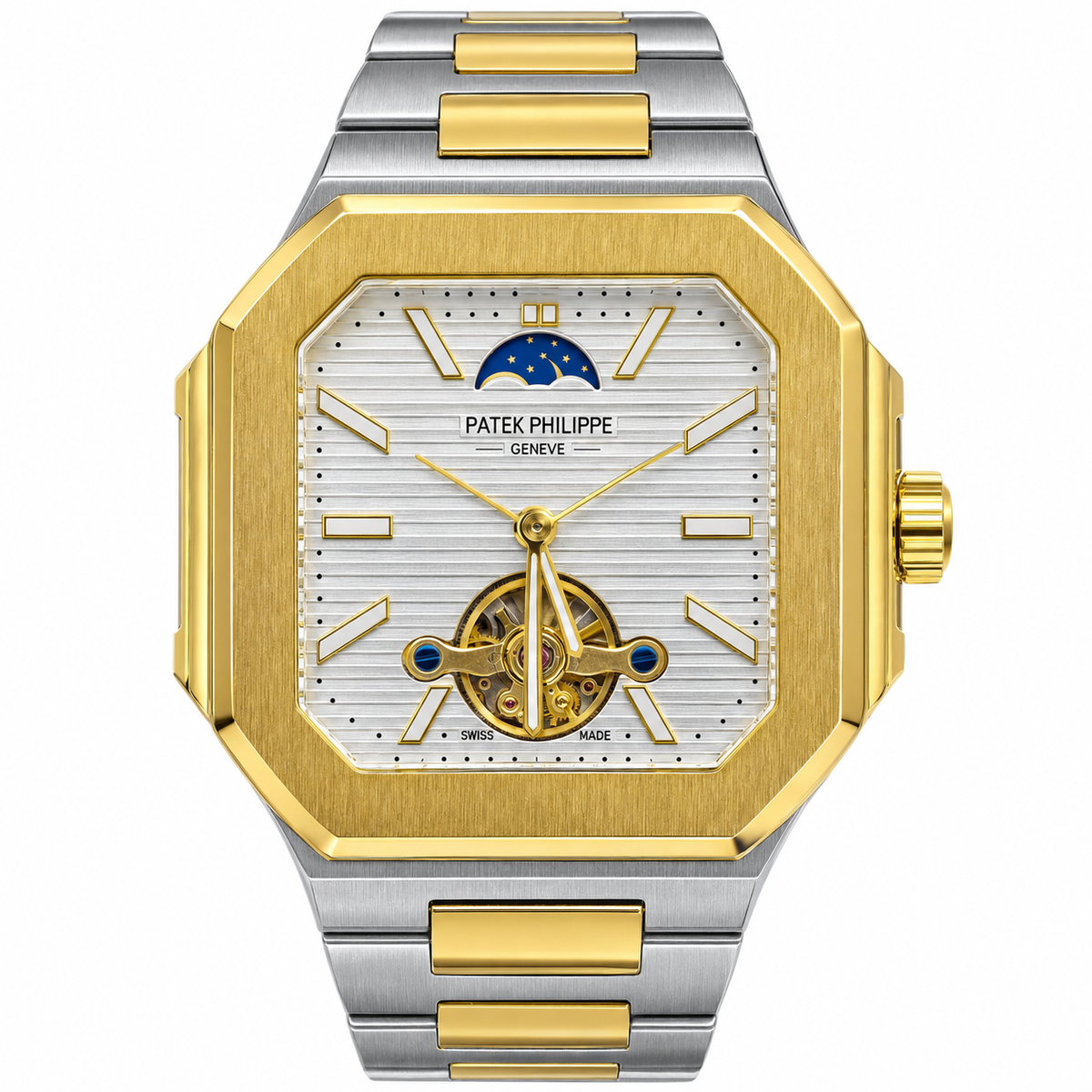 Patek Philippe Inspired Two-Tone Gold & Silver Skeleton Watch – AAA Master Copy