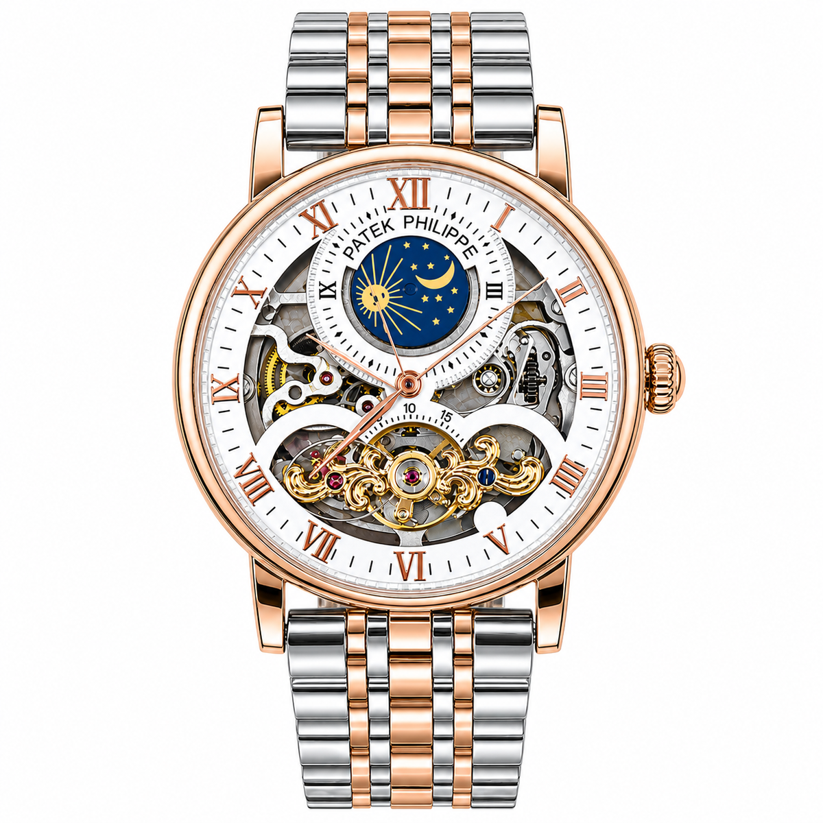 Patek Philippe Skeleton Sun & Moon Two-Tone Automatic Watch
