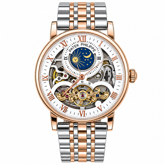 Patek Philippe Skeleton Sun & Moon Two-Tone Automatic Watch