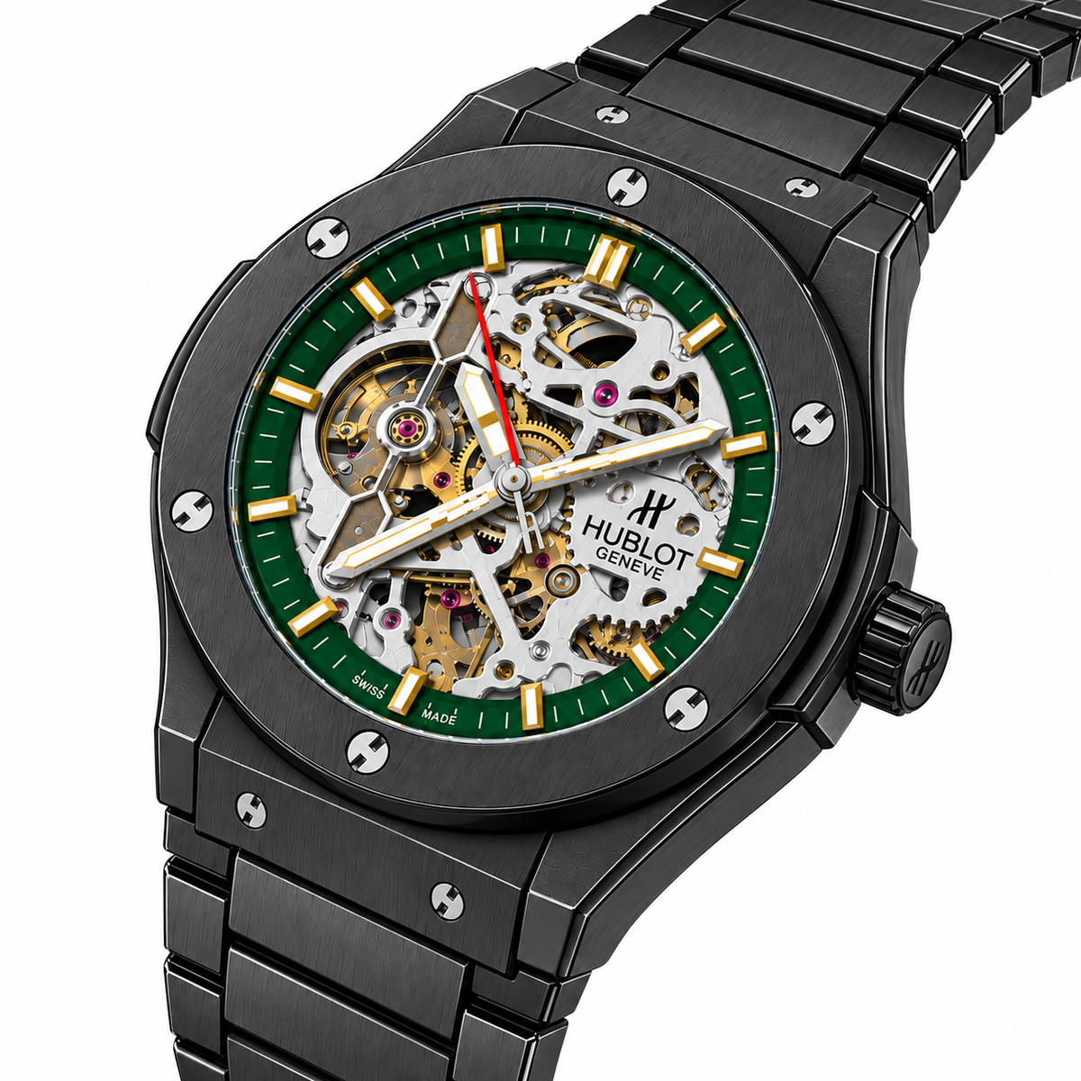 Hublot Classic Fusion Aerofusion Skeleton Black Green Accent Automatic Watch