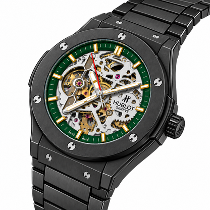 Hublot Classic Fusion Aerofusion Skeleton Black Green Accent Automatic Watch