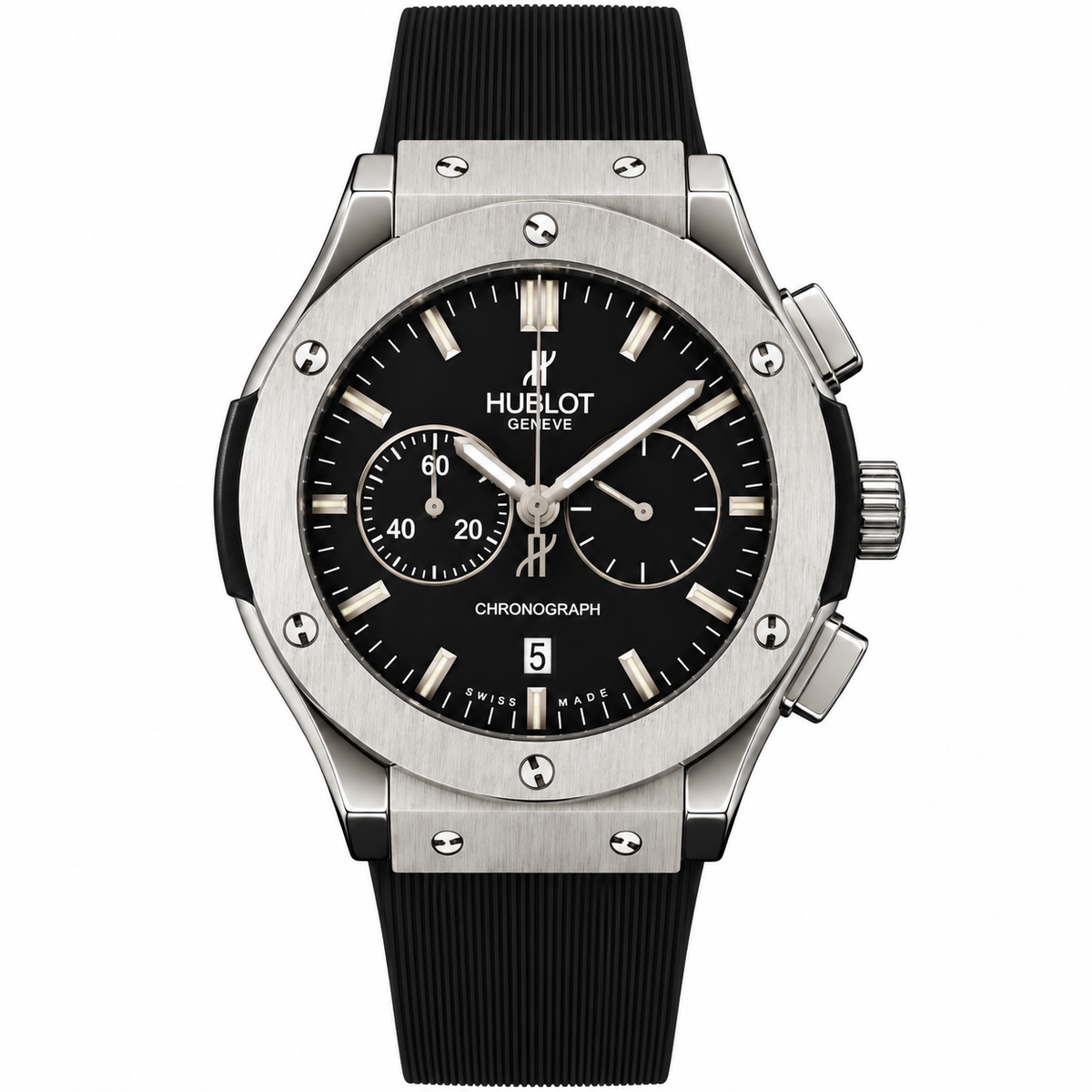 Hublot Classic Fusion Chronograph Titanium Rubber Strap Watch